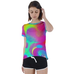 Fluid Background Short Sleeve Open Back Tee by GardenOfOphir