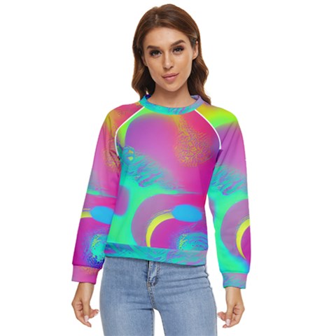 Fluid Background Women s Long Sleeve Raglan Tee by GardenOfOphir