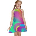 Fluid Background Kids  Halter Collar Waist Tie Chiffon Dress View1