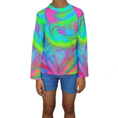 Fluid Artistic Kids  Long Sleeve Swimwear by GardenOfOphir