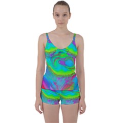 Fluid Artistic Tie Front Two Piece Tankini by GardenOfOphir