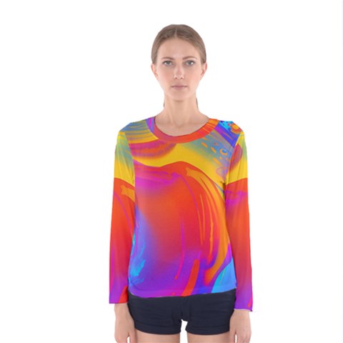 Liquid Art Pattern Women s Long Sleeve Tee by GardenOfOphir