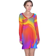 Liquid Art Pattern Long Sleeve Nightdress by GardenOfOphir