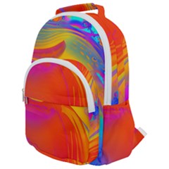 Liquid Art Pattern Rounded Multi Pocket Backpack by GardenOfOphir