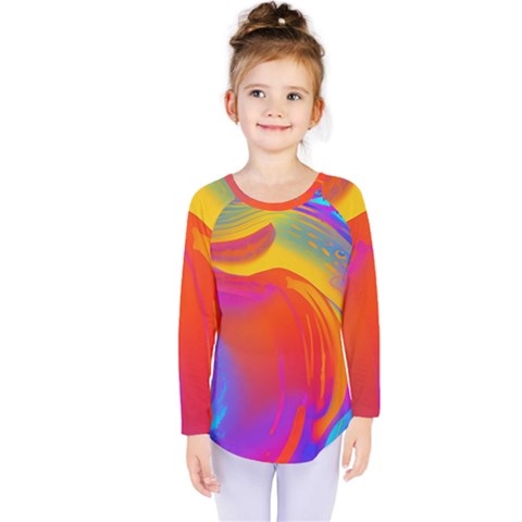 Liquid Art Pattern Kids  Long Sleeve Tee by GardenOfOphir