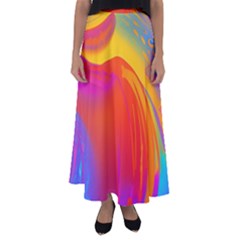 Liquid Art Pattern Flared Maxi Skirt by GardenOfOphir