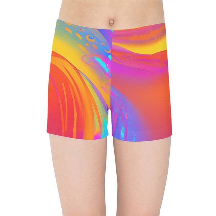 Liquid Art Pattern Kids  Sports Shorts