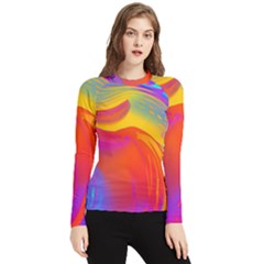 Liquid Art Pattern Women s Long Sleeve Rash Guard by GardenOfOphir