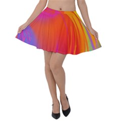 Liquid Art Pattern Velvet Skater Skirt