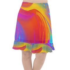 Liquid Art Pattern Fishtail Chiffon Skirt by GardenOfOphir