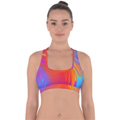 Liquid Art Pattern Cross Back Hipster Bikini Top 