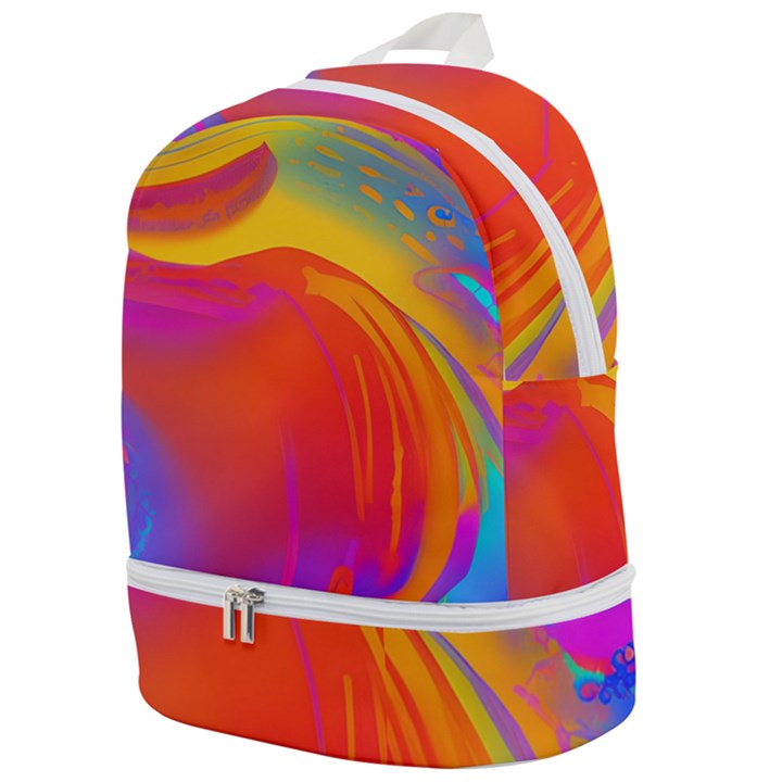 Liquid Art Pattern Zip Bottom Backpack