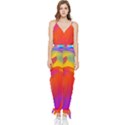 Liquid Art Pattern Sleeveless Tie Ankle Chiffon Jumpsuit View1