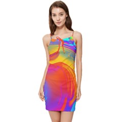 Liquid Art Pattern Summer Tie Front Dress by GardenOfOphir