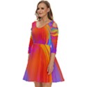 Liquid Art Pattern Shoulder Cut Out Zip Up Dress View2