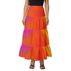 Liquid Art Pattern Tiered Ruffle Maxi Skirt by GardenOfOphir