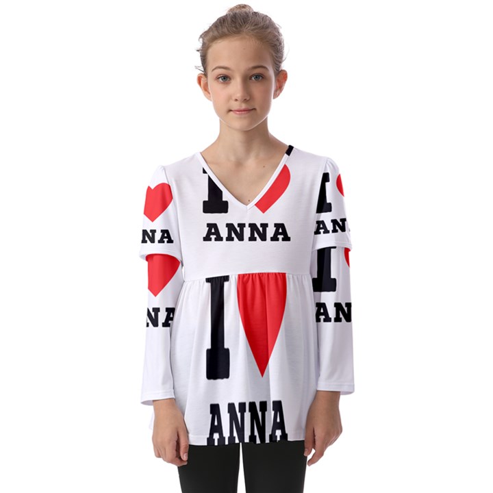 I love anna Kids  V Neck Casual Top