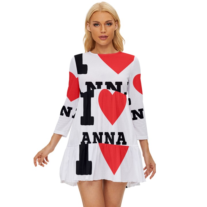 I love anna Long Sleeve Babydoll Dress