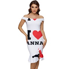 I Love Anna Off Shoulder Ruffle Split Hem Bodycon Dress by ilovewhateva