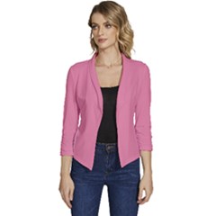 Aurora Pink	 - 	casual 3/4 Sleeve Spring Jacket by ColorfulWomensWear