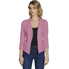 Cashmere Rose Pink	 - 	casual 3/4 Sleeve Spring Jacket by ColorfulWomensWear