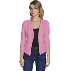 Amaranth Pink	 - 	casual 3/4 Sleeve Spring Jacket by ColorfulWomensWear