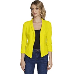 Cadmium Yellow	 - 	casual 3/4 Sleeve Spring Jacket