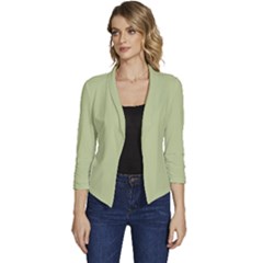 Lettuce Green	 - 	casual 3/4 Sleeve Spring Jacket by ColorfulWomensWear