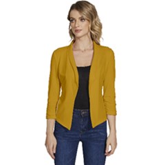 Dijon Orange	 - 	casual 3/4 Sleeve Spring Jacket