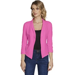 Creamy Pink	 - 	casual 3/4 Sleeve Spring Jacket by ColorfulWomensWear