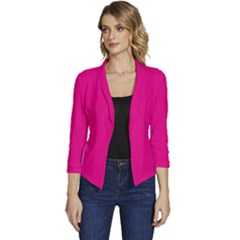 Mexican Pink	 - 	casual 3/4 Sleeve Spring Jacket by ColorfulWomensWear