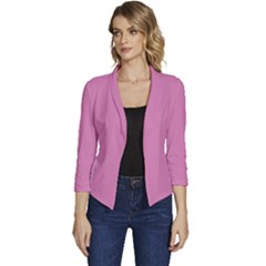 Middle Pink	 - 	casual 3/4 Sleeve Spring Jacket by ColorfulWomensWear