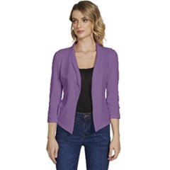 French Lilac Purple	 - 	casual 3/4 Sleeve Spring Jacket by ColorfulWomensWear