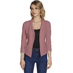 Canyon Rose Red	 - 	casual 3/4 Sleeve Spring Jacket by ColorfulWomensWear