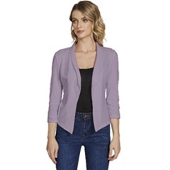 Dark Rose Quartz	 - 	casual 3/4 Sleeve Spring Jacket by ColorfulWomensWear