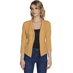 Sunray Orange	 - 	casual 3/4 Sleeve Spring Jacket by ColorfulWomensWear