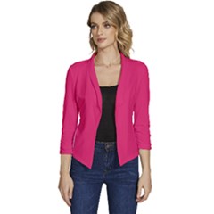 Razzmatazz Pink	 - 	casual 3/4 Sleeve Spring Jacket by ColorfulWomensWear