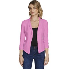 Soft Pink	 - 	casual 3/4 Sleeve Spring Jacket by ColorfulWomensWear