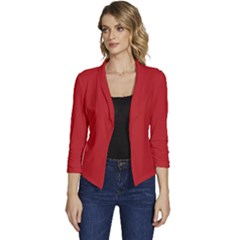 Valiant Poppy Red	 - 	casual 3/4 Sleeve Spring Jacket by ColorfulWomensWear