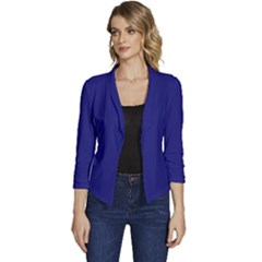 Midnight Blue	 - 	casual 3/4 Sleeve Spring Jacket by ColorfulWomensWear