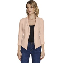 Peach Puff	 - 	casual 3/4 Sleeve Spring Jacket