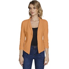 Sandy Orange	 - 	casual 3/4 Sleeve Spring Jacket by ColorfulWomensWear