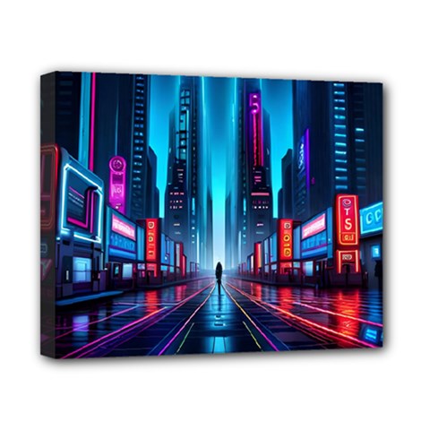 City People Cyberpunk Canvas 10  X 8  (stretched) by Jancukart