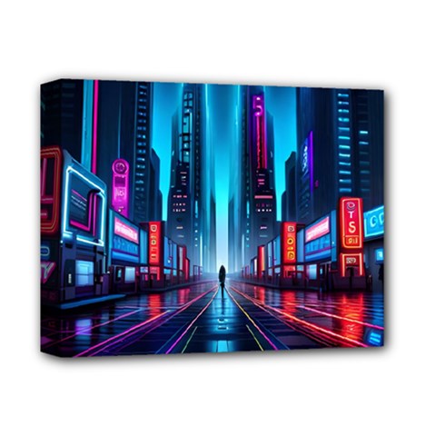 City People Cyberpunk Deluxe Canvas 14  X 11  (stretched)