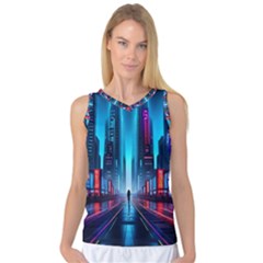 City People Cyberpunk Women s Basketball Tank Top by Jancukart