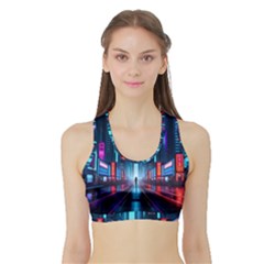 City People Cyberpunk Sports Bra With Border