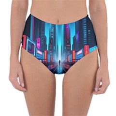 City People Cyberpunk Reversible High-waist Bikini Bottoms