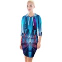 City People Cyberpunk Quarter Sleeve Hood Bodycon Dress View1