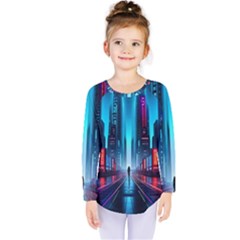 City People Cyberpunk Kids  Long Sleeve Tee