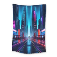 City People Cyberpunk Small Tapestry